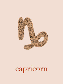Ilustracija Zodiac - Capricorn - Floral Blush