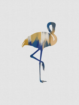 Illustration Flamingo Blue & Yellow
