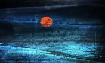 Illustration red full moon