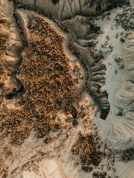 Umetniška fotografija Arid desert from drone