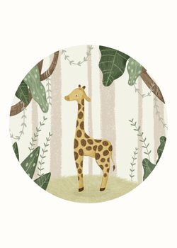 Illustration Anna Lunak - Giraffe in the jungle