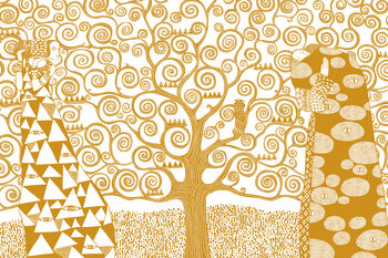 Illustration Cats & Dotz - The Tree of Life yellow