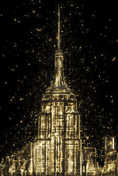 Canvas Print Golden WallArt - The Empire State Building