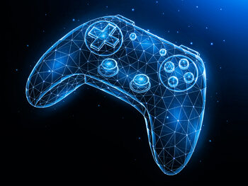 Obraz na plátne Gaming Controller Blue Gamepad