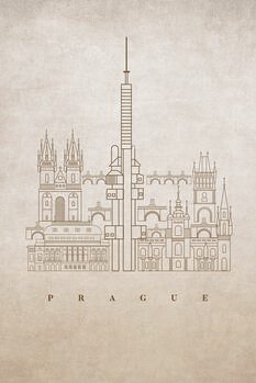 Ilustracija Line art Prague