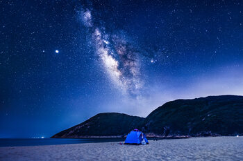 Art Photography Cosmic Galaxy Stars from the Beach
