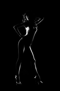 Konstfotografering sexy woman silhouette
