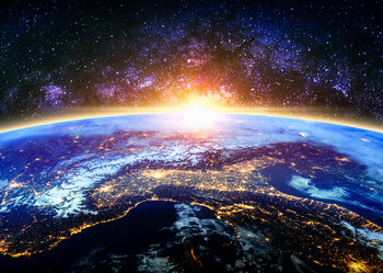 Umjetnička fotografija Earth from Space Cosmos