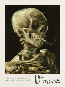 Stampa su tela Head of a Skeleton (Smoking a Cigarette) - Vincent van Gogh