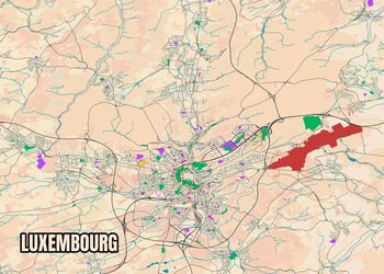 Mapa Detailed city map Luxembourg