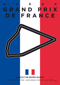 Ilustracja My 1950 F1 Reims Race Track Minimal Poster
