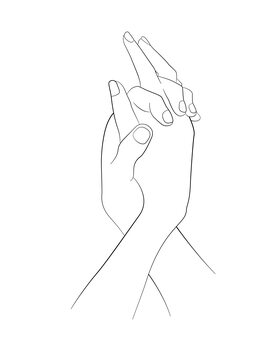 Canvas-taulu Together - hands
