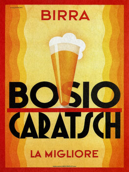 Canvastavla Birra Bosio Caratsch Beer Advert (Retro Food & Drink)
