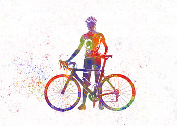 Illustration cyclist in watercolor
