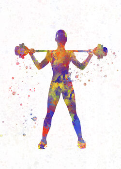 Illustration female fitness-bodybuilding in watercolor