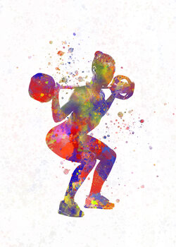 Ilustrare female fitness-bodybuilding in watercolor
