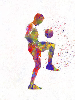 Ilustrare soccer player in watercolor