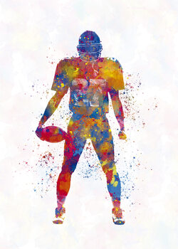 Ilustrace American football player in watercolor