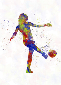 Canvas Print Soccer player in watercolor