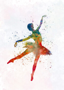 Ilustração Classical ballet dancer in watercolor