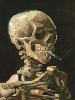 Ilustração Head of a Skeleton with a Burning Cigarette - Vincent van Gogh