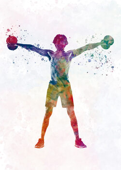 Ilustrácia Fitness exercise in watercolor