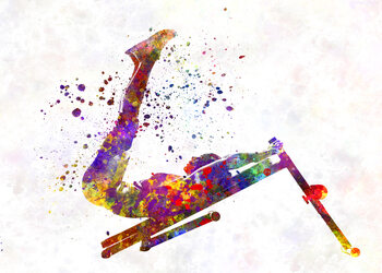 Ilustrace Watercolor gymnastics exercise