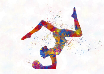 Canvas Print Watercolor rhythmic gymnastics exercise