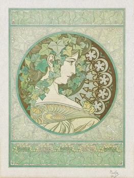 Canvas Print Green Garden Ivy (Vintage Art Nouveau) - Alfons Mucha