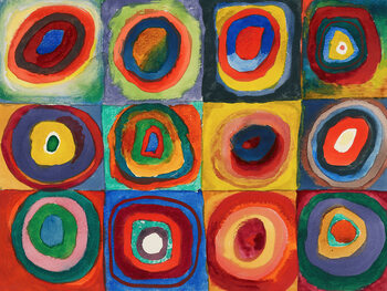 Festmény reprodukció Squares with Concentric Circles / Concentric Rings - Wassily Kandinsky