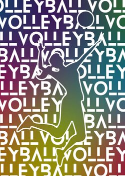 Canvas Print Volleyball Colorful Silhouette