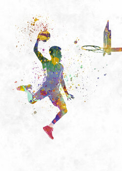 Obraz na płótnie Basketball player in watercolor