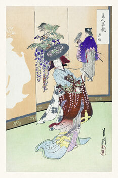 Canvas Print Dancing Geisha (Vintage Japandi) - Ogata Gekko
