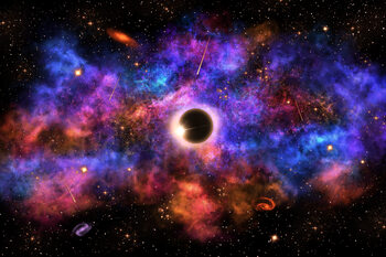 Ilustração Oxtaria Sun Eclipse and Tasandia Nebula