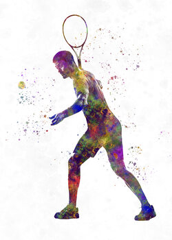 Canvas Print Watercolor tennis player