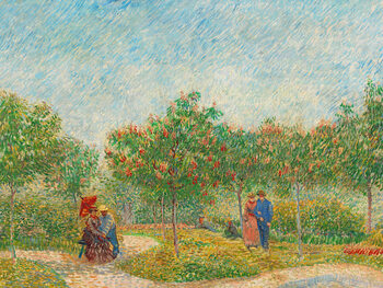 Ilustrácia Garden with Courting Couples (Square Saint-Pierre) - Vincent van Gogh