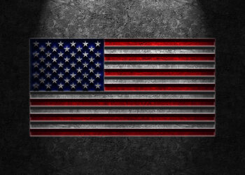 Illustration American Flag Stone Texture