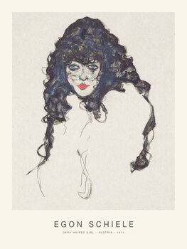 Canvas Print Dark Haired Girl (Special Edition Female Portrait) - Egon Schiele