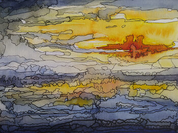 Ilustracja Płomienny wschód słońca