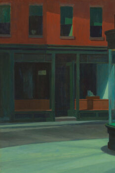 Canvas Print Nighthawks, Divided into Three (1 of 3) - Edward Hopper