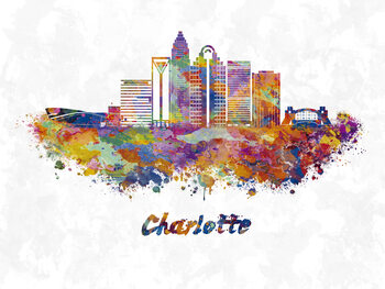 Illustration Charlotte skyline