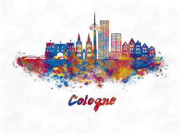 Illustration Cologne skyline