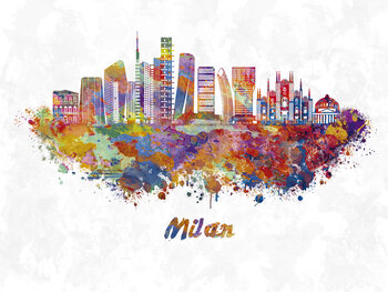 Illustration Milan skyline