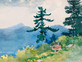 Obraz na plátně North Woods Club, Adirondack's (Landscape with Deer) - Winslow Homer