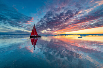 Fotografía Greenland fire sky