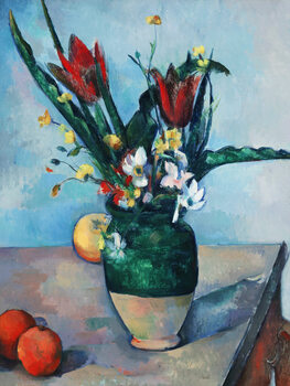 Canvas Print The Vase of Tulips (Vintage Flowers) - Paul Cézanne