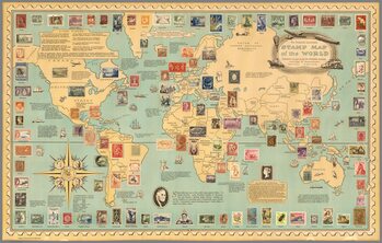 Map The Philatelic Institute’s Stamp Map of the World, 1959.