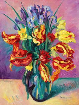 Canvas Print Bouquet of Tulips (Floral Still Life) - Henri Manguin