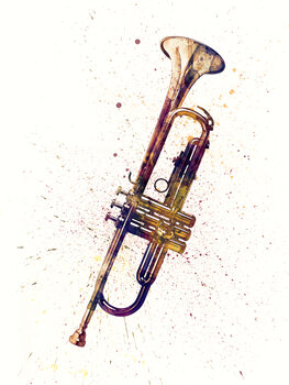 Ilustrace Trumpet Painting Watercolor