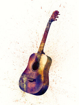 Ilustrace Acoustic Guitar Painting Watercolor